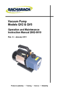 Thumbnail of document Manual - QV2/QV5 Vacuum Pump